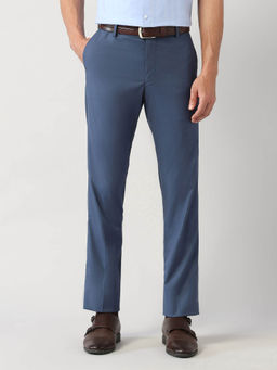Arrow - Blue Solid Regular Fit Trouser