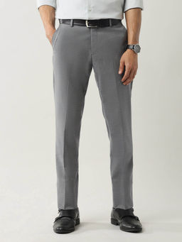 Arrow - Grey Solid Regular Fit Trouser