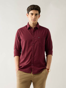 Arrow Sports - Red Stripes Slim Fit Shirt