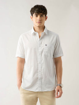 Arrow Sports - White Printed Regular Fit Shirt