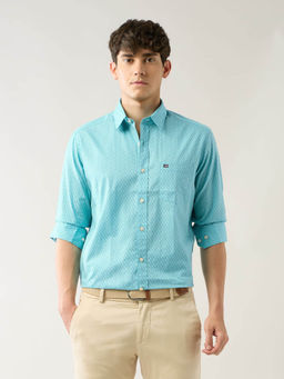 Arrow Sports - Green Printed Slim Fit Shirt