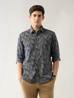 Arrow Sports - Green Printed Tailored Fit Shirt