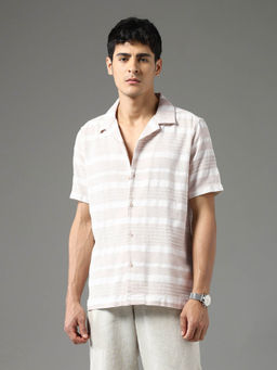 Arrow Sports - Beige Stripes Regular Fit Shirt