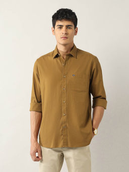 Arrow Sports - Brown Solid Regular Fit Shirt
