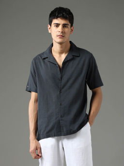 Arrow Sports - Grey Solid Relaxed Fit Shirt