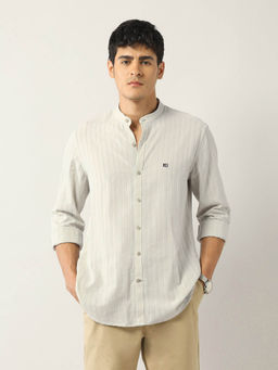 Arrow Sports - Beige Stripes Slim Fit Shirt