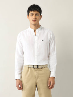 Arrow Sports - White Solid Slim Fit Shirt