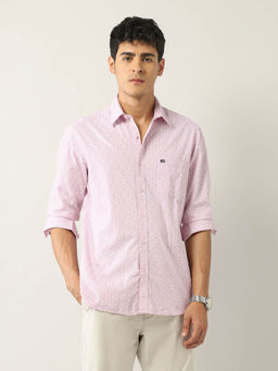 Arrow Sports - Pink Printed Slim Fit Shirt