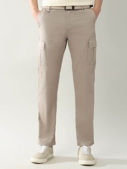 Arrow Sports - Beige Solid Regular Fit Cargo