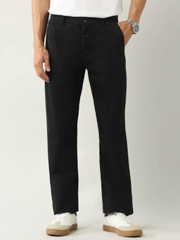 Arrow Sports - Black Solid Regular Fit Trouser