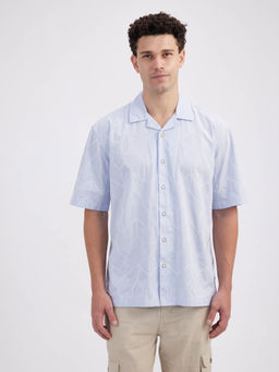 Pepe Jeans - Blue Embroidered Relaxed Fit Shirt