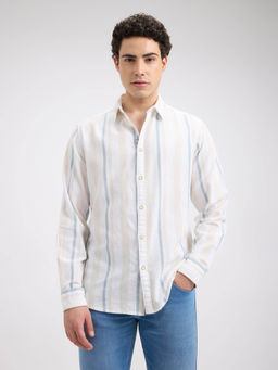 Pepe Jeans - Beige Stripes Regular Fit Shirt