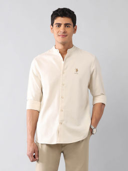 U.S. Polo Assn. Denim Co. - Beige Solid Regular Fit Shirt