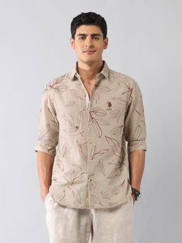 U.S. Polo Assn. Denim Co. - Brown Printed Regular Fit Shirt