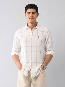 U.S. Polo Assn. Denim Co. - Brown Checks Regular Fit Shirt