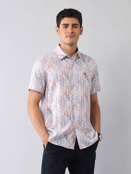 U.S. Polo Assn. Denim Co. - Blue Printed Regular Fit Shirt