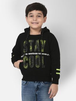 CRIMSOUNE CLUB - Boy Black Sweatshirt With Graphic Typography