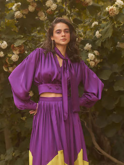 TheRealB - Pansy Satin Collared Blouse