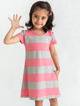 Campana - Girls Vera A-Line Dress Rugby Stripes Multicolor