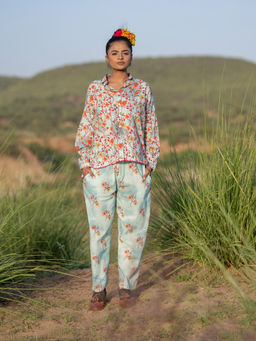 KIKU - Co-ord Blue Floral Print (Set of 2)