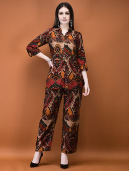 Shree - Women Liva Multicolor Floral Print Co-Ord (Set of 2)