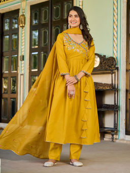BLACK SCISSOR - Light Yellow Kurta with Pant with Dupatta (Set of 3)