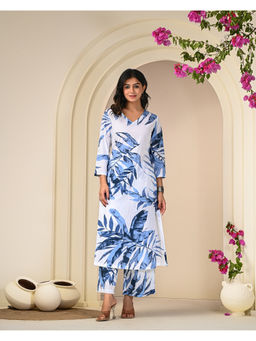 Zolo Label - White Print Cotton Co-Ord (Set of 2)