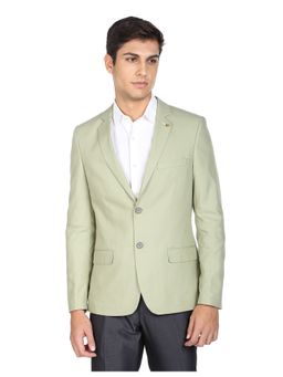 AD By Arvind - Men Light Olive Tailored Regular Fit Twill Weave Blazer