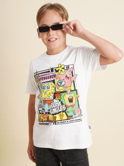 Jack & Jones Junior - Boys White Graphic Print T-Shirt