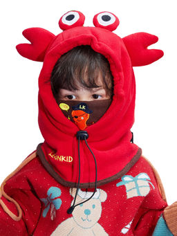 Little Surprise Box - 3DCRAB Theme Fleece Winter Cap Covering Mouth Neck & Head