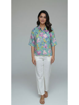THREE-THREE - Fleuron Green Shirt