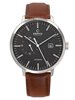 Obaku - Utrolig Umber V210GTCBRN Black Dial Automatic/Inter Watch For Men