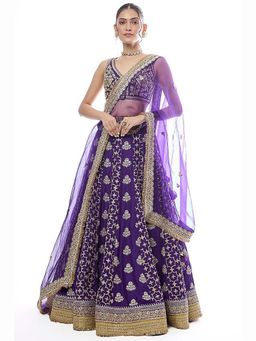 Gopi Vaid - Ayat Purple Lehenga With Blouse And Dupatta