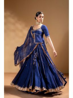 Baise Gaba - Kiran Blue Blouse And Lehenga With Dupatta