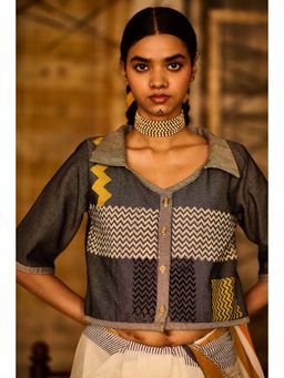 Banana Labs - Sequence Denim Alignment Crop Blouse