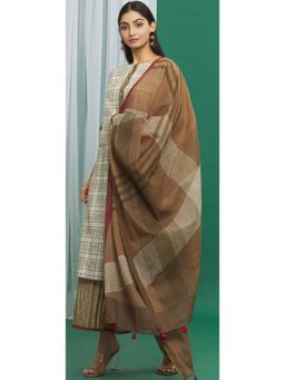Banana Labs - Women Brown Cotton Printed Dupatta
