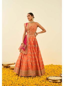 Sheetal Batra - Mahira Burnt Orange Lehenga With Blouse And Dupatta