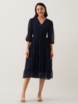 Aask - Women Fancy Navy Dress For Women