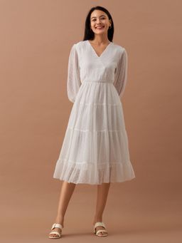 Aask - Women Fancy White Dress For Women