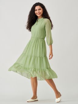 Aask - Women Fancy Green Dress For Women