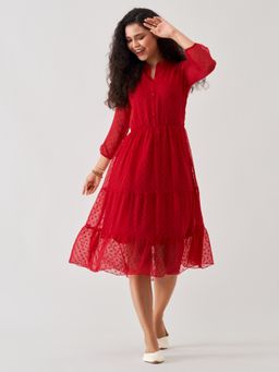 Aask - Women Fancy Red Dress For Women