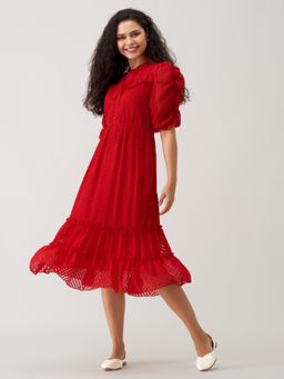 Aask - Women Fancy Red Dress For Women