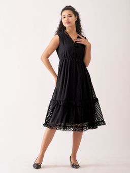 Aask - Women Fancy Black Designer Dress For Women