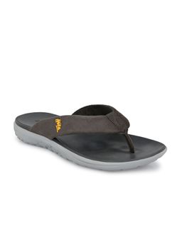 Hitz - Men's Grey Fabric Casual Daily Wear Slippers