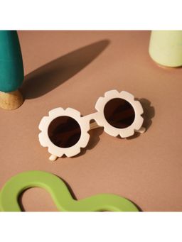Kicks and Crawl - Daisy Darling White Round Sunglass-Ley-1010373 (1-2 Years)