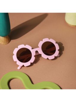 Kicks and Crawl - Little Blossom Pink Round Sunglass-Ley-1010374 (1-2 Years)