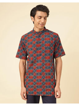 Fabindia - Multi-Color Cotton Ajrakh Printed Short Kurta