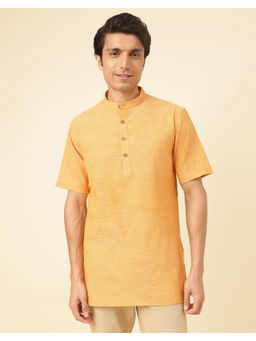 Fabindia - Yellow Cotton Woven Short Kurta