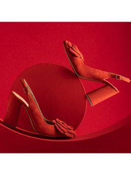 Saint G - Naiya Red Suede Leather Block Heels