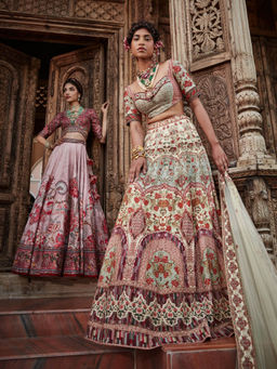 KALISTA - Green Arohi Lehenga with Blouse and Dupatta (Set of 3)